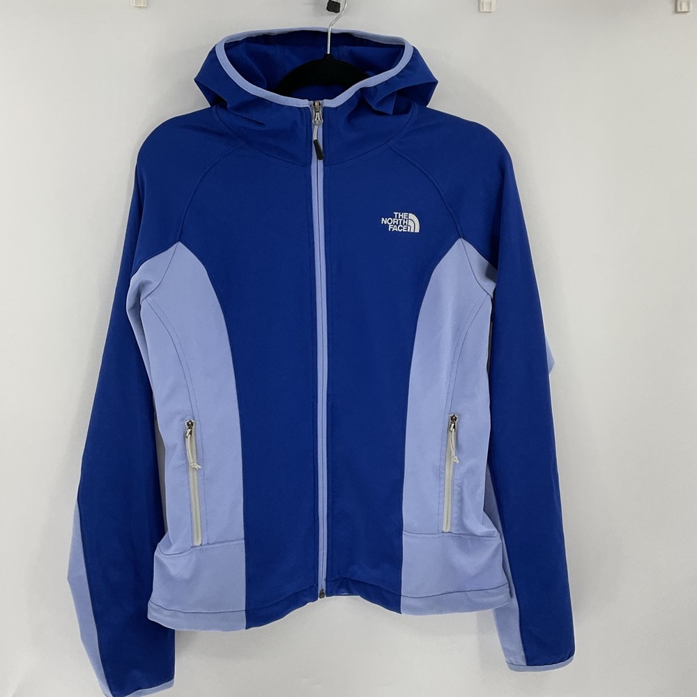 The North Face Hooded Softshell Jacket Blue Full Zip Athletic Women’s Small